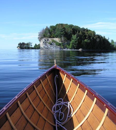wooden canoe built by Chip Stulen
